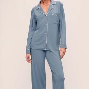 Recliner Modal Women's French Blue Pajamas Set temp. Control 3X